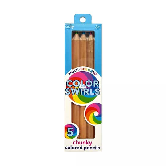 OOLY Multi-colored Color Swirls Chunky Pencils, 5ct.